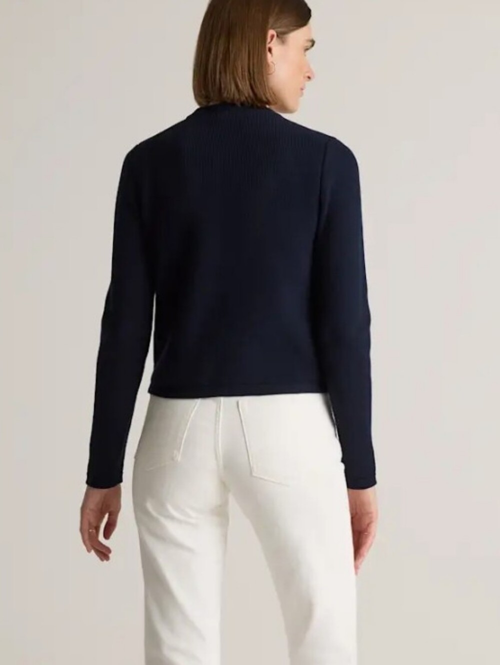 Quince 100% Organic Cotton Sweater Jacket in Navy, Size L - Picture 3 of 8